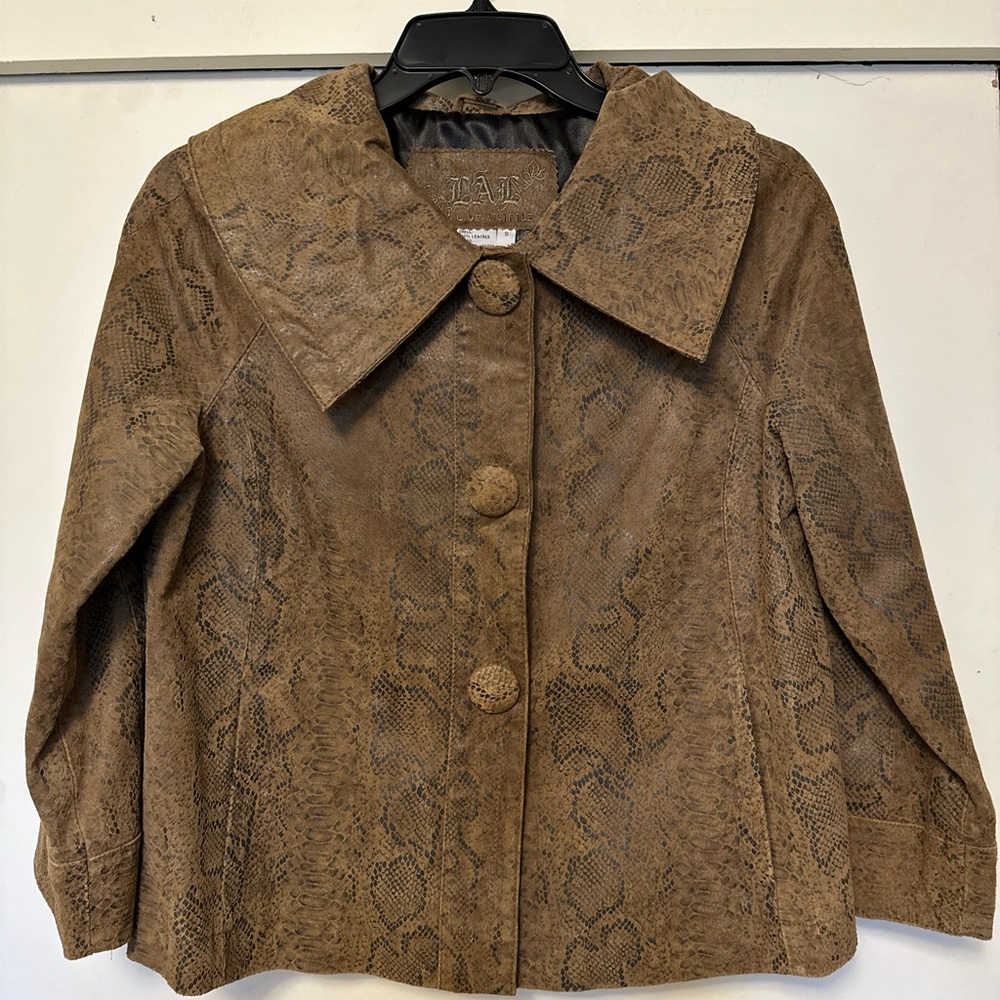Live A Little Snakeskin Leather Jacket | Quiet Luxury Cropped Leather Western SM - Picture 2 of 8